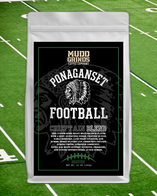 Ponaganset High School Football – Chieftain Blend (12 oz Ground Dark Roast Coffee)