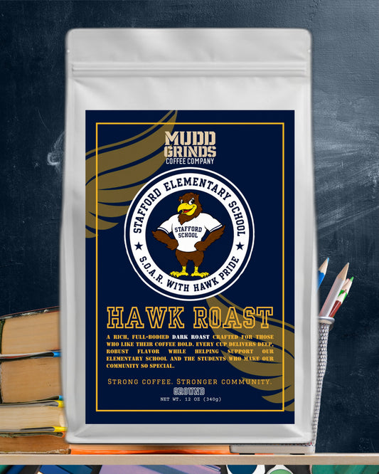 Hawk Roast – Stafford PTO Dark Roast | 12 oz Ground Coffee